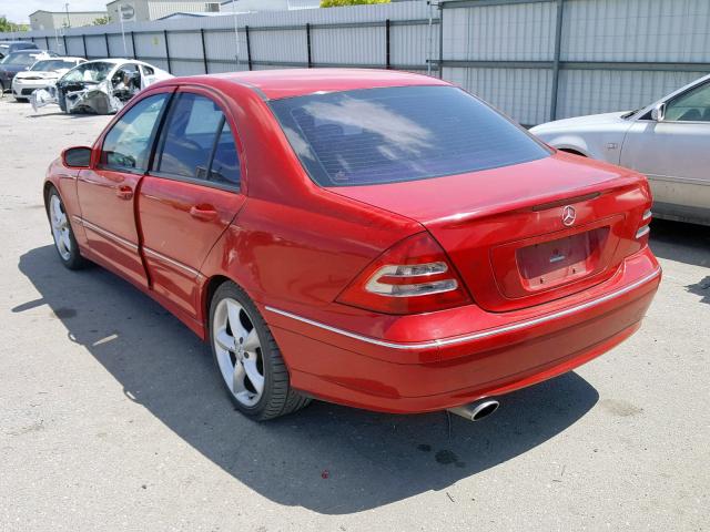 WDBRF40J94F550806 - 2004 MERCEDES-BENZ C 230K SPO RED photo 3