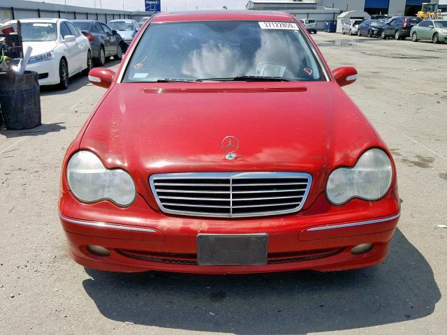 WDBRF40J94F550806 - 2004 MERCEDES-BENZ C 230K SPO RED photo 9