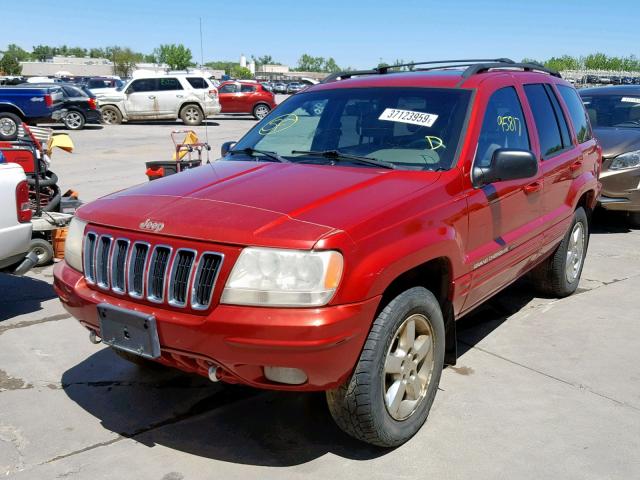 1J4GW58N01C668076 - 2001 JEEP GRAND CHER RED photo 2