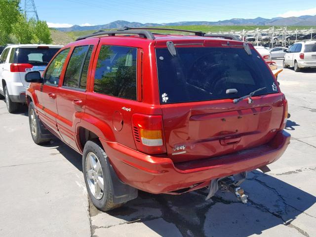 1J4GW58N01C668076 - 2001 JEEP GRAND CHER RED photo 3