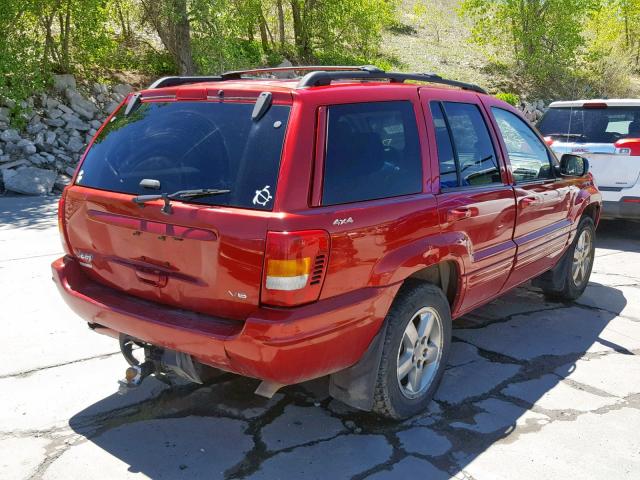 1J4GW58N01C668076 - 2001 JEEP GRAND CHER RED photo 4