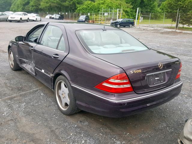 WDBNG75J2YA117272 - 2000 MERCEDES-BENZ S 500 BURGUNDY photo 3