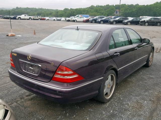 WDBNG75J2YA117272 - 2000 MERCEDES-BENZ S 500 BURGUNDY photo 4