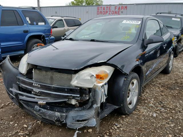 1G1AK15F767750148 - 2006 CHEVROLET COBALT LS BLACK photo 2