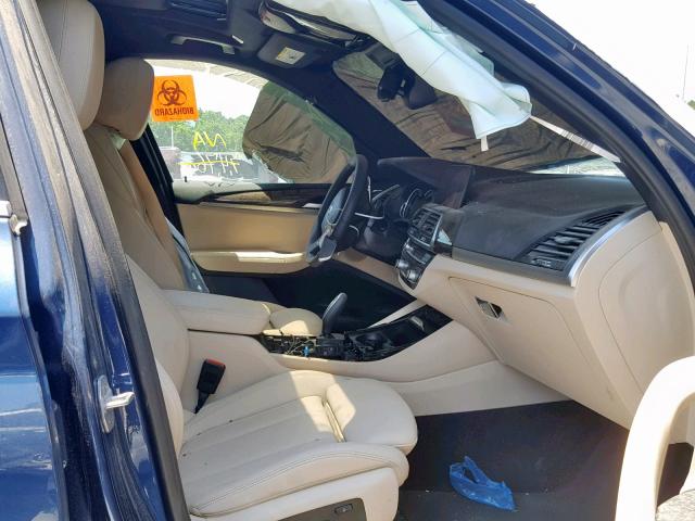 5UXTR7C57KLF27264 - 2019 BMW X3 SDRIVE3 BLUE photo 5