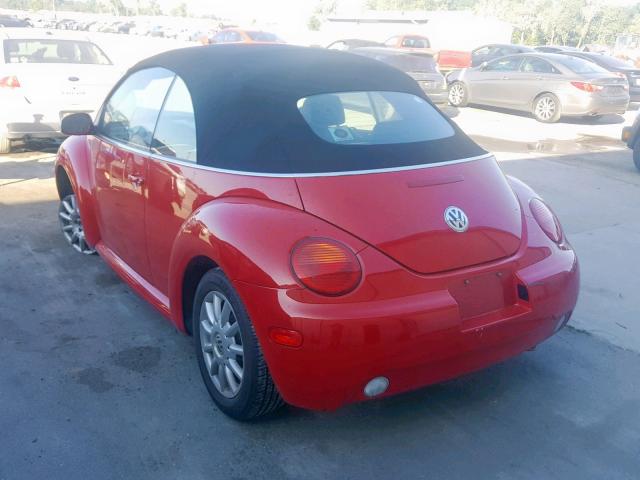 3VWCM31Y25M365045 - 2005 VOLKSWAGEN NEW BEETLE RED photo 3