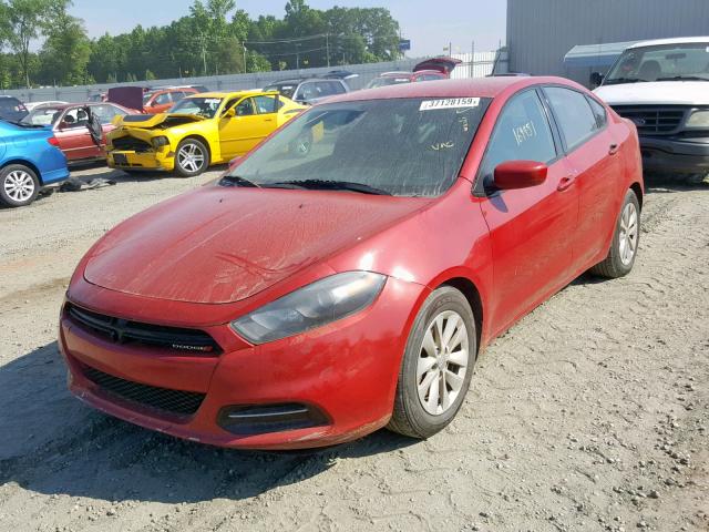 1C3CDFBAXED667642 - 2014 DODGE DART SXT RED photo 2