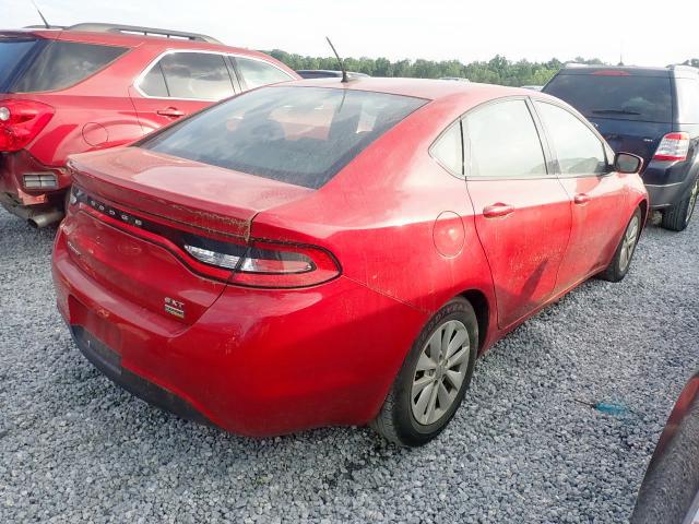 1C3CDFBAXED667642 - 2014 DODGE DART SXT RED photo 4