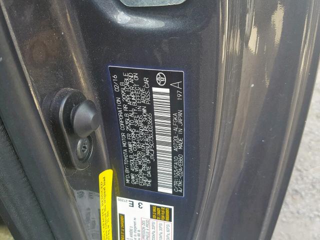 JTKJF5C73GJ023665 - 2016 TOYOTA SCION TC GRAY photo 10