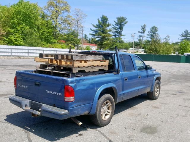 1D7HL38N93S123788 - 2003 DODGE DAKOTA QUA BLUE photo 4