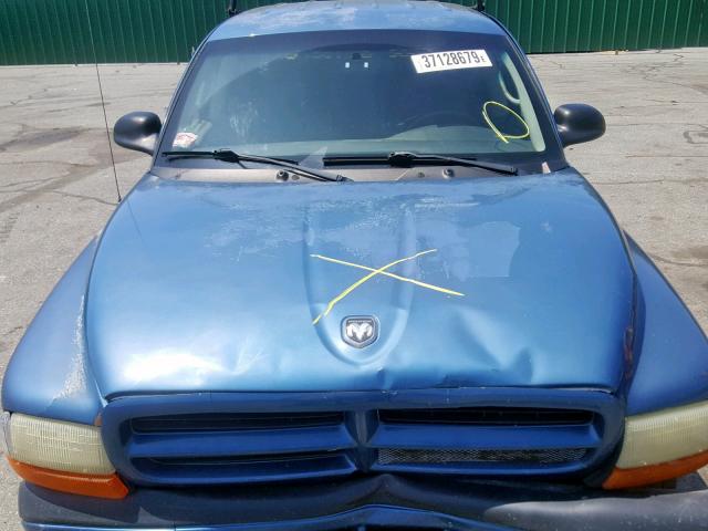 1D7HL38N93S123788 - 2003 DODGE DAKOTA QUA BLUE photo 7