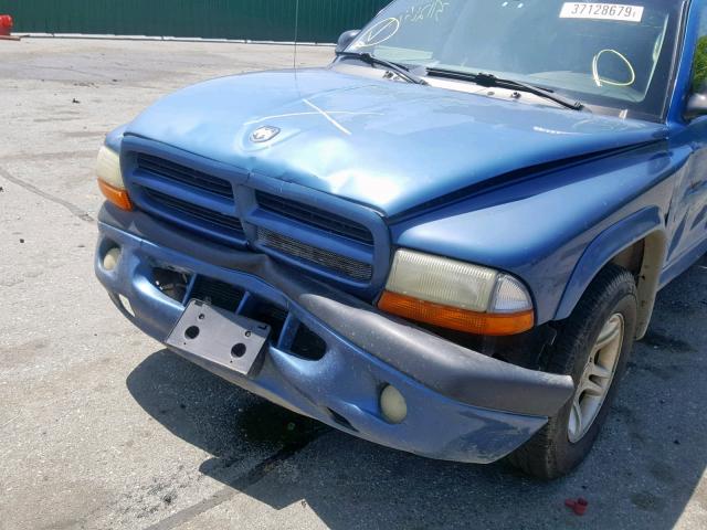 1D7HL38N93S123788 - 2003 DODGE DAKOTA QUA BLUE photo 9