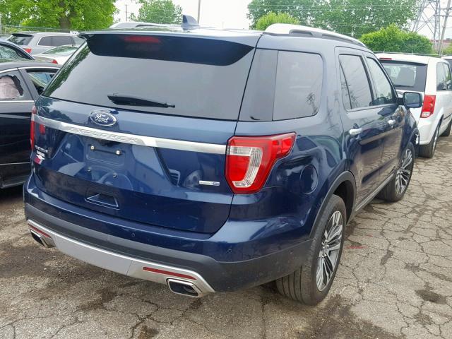 1FM5K8HT4HGD50520 - 2017 FORD EXPLORER P BLUE photo 4