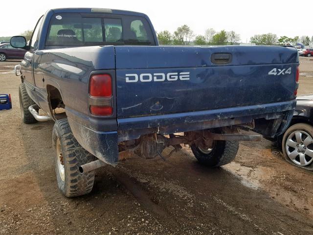 3B7KF26682M265361 - 2002 DODGE RAM 2500 BLUE photo 3