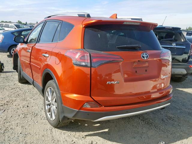 JTMYFREV4GJ063715 - 2016 TOYOTA RAV4 LIMIT ORANGE photo 3