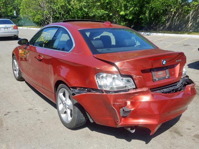 WBAUP73508VF09453 - 2008 BMW 128 I RED photo 3