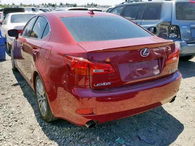 JTHBK262185082289 - 2008 LEXUS IS 250 BURGUNDY photo 3