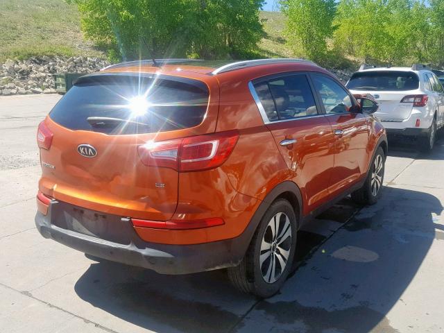 KNDPCCA22B7102935 - 2011 KIA SPORTAGE E ORANGE photo 4