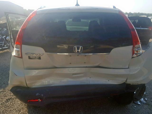 5J6RM3H7XCL016623 - 2012 HONDA CR-V EXL WHITE photo 9