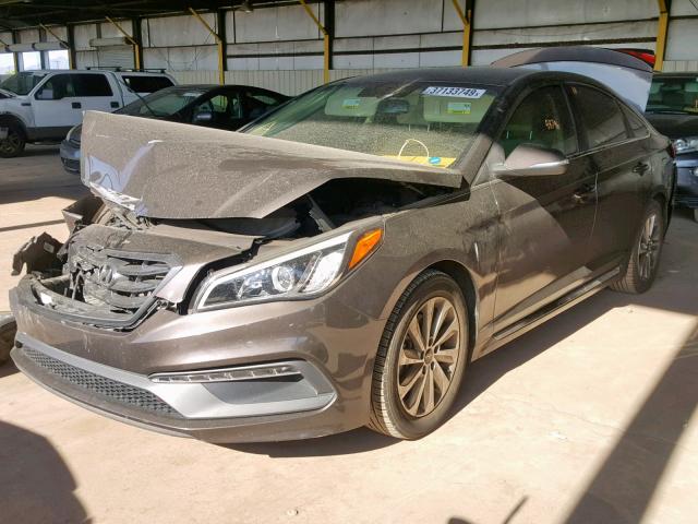 5NPE34AF6FH073943 - 2015 HYUNDAI SONATA SPO GRAY photo 2