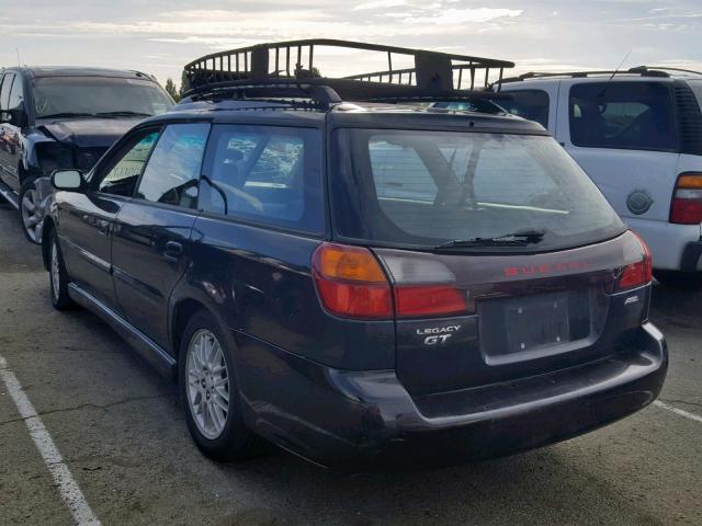 4S3BH645217309410 - 2001 SUBARU LEGACY GT BLACK photo 3