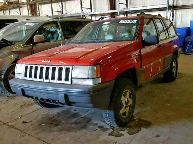 1J4GZ58Y2SC561291 - 1995 JEEP GRAND CHER RED photo 2