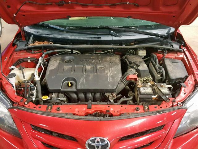 2T1BU4EE0BC666650 - 2011 TOYOTA COROLLA BA RED photo 7