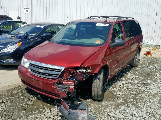 1GNDX13E13D167742 - 2003 CHEVROLET VENTURE LU RED photo 2