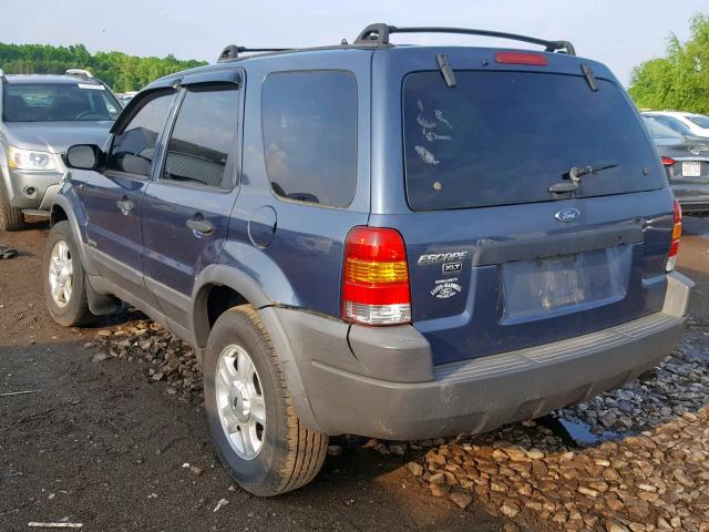 1FMYU03171KE96718 - 2001 FORD ESCAPE XLT BLUE photo 3