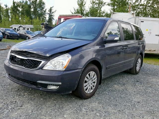 KNDMG4C77E6550779 - 2014 KIA SEDONA LX CHARCOAL photo 2