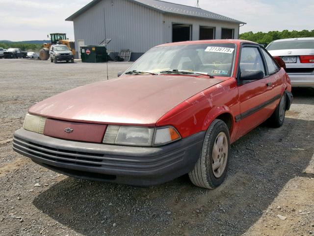 1G1JC144XN7266227 - 1992 CHEVROLET CAVALIER V RED photo 2