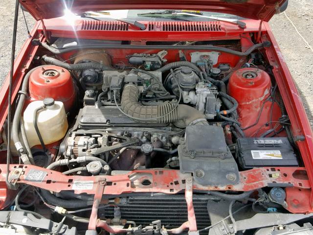 1G1JC144XN7266227 - 1992 CHEVROLET CAVALIER V RED photo 7