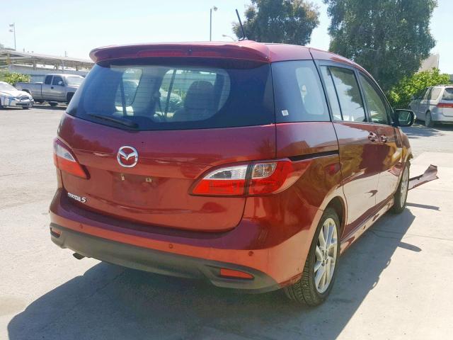 JM1CW2CL8D0152501 - 2013 MAZDA 5 RED photo 4