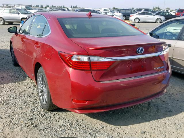 JTHBW1GG0D2021309 - 2013 LEXUS ES 300H MAROON photo 3