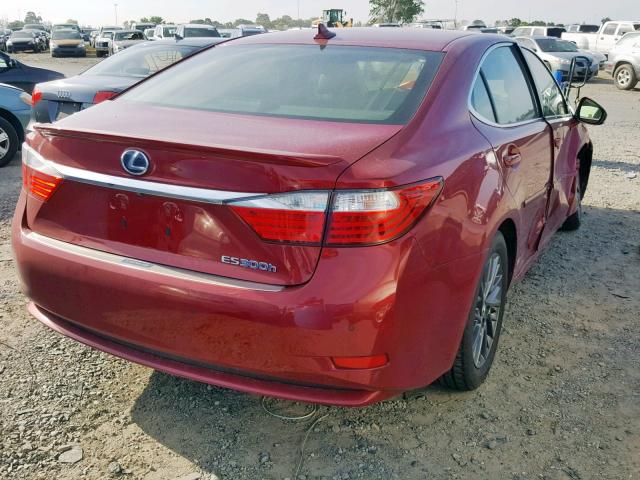 JTHBW1GG0D2021309 - 2013 LEXUS ES 300H MAROON photo 4