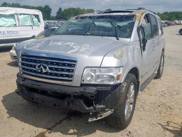 5N3AA08D28N909349 - 2008 INFINITI QX56 SILVER photo 2