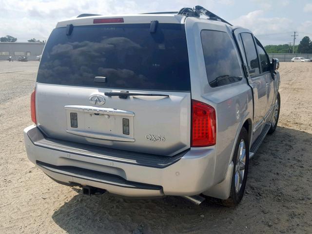 5N3AA08D28N909349 - 2008 INFINITI QX56 SILVER photo 4