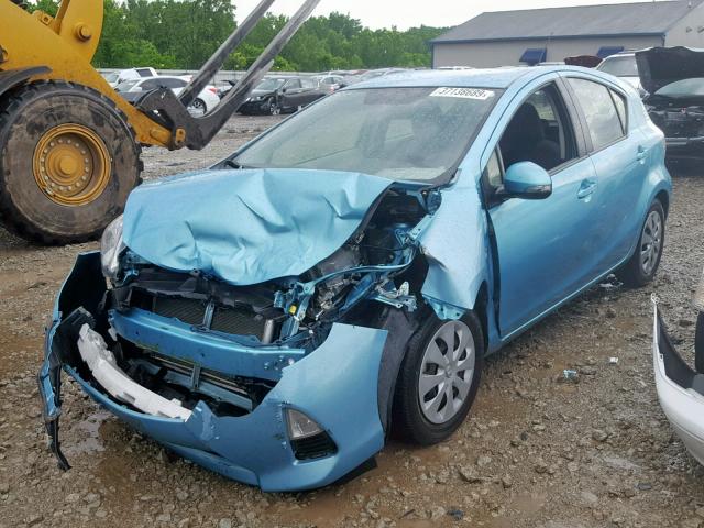 JTDKDTB39E1077148 - 2014 TOYOTA PRIUS C TURQUOISE photo 2