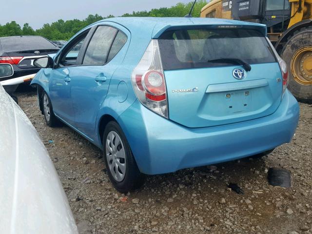 JTDKDTB39E1077148 - 2014 TOYOTA PRIUS C TURQUOISE photo 3