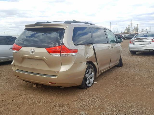 5TDKK3DC6DS341639 - 2013 TOYOTA SIENNA LE GOLD photo 4