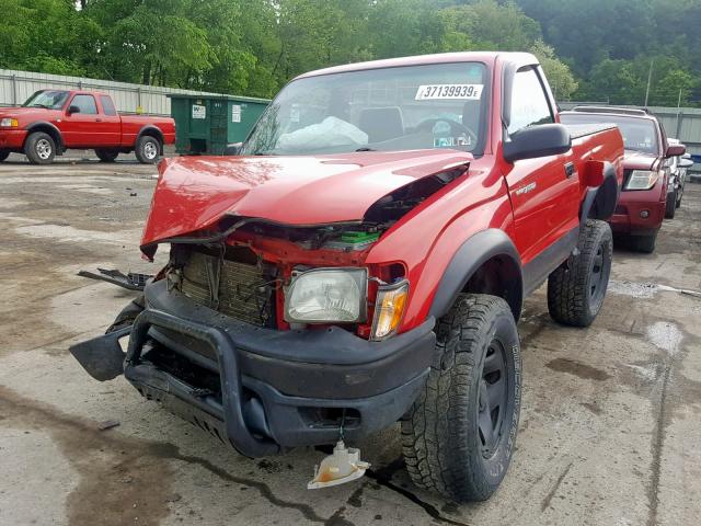 5TEPM62N31Z737225 - 2001 TOYOTA TACOMA RED photo 2