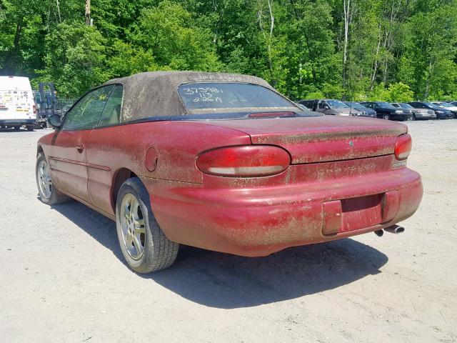 3C3EL55H8TT316833 - 1996 CHRYSLER SEBRING JX RED photo 3