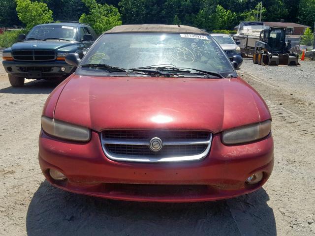 3C3EL55H8TT316833 - 1996 CHRYSLER SEBRING JX RED photo 9