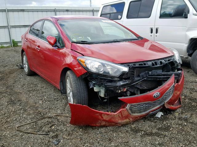 KNAFX4A89E5106245 - 2014 KIA FORTE EX RED photo 1