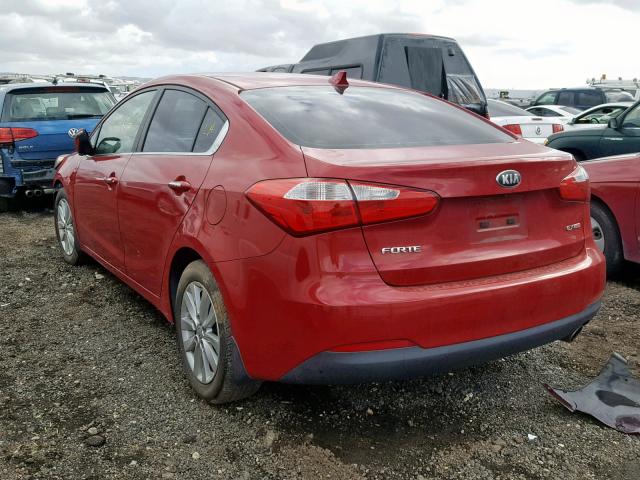 KNAFX4A89E5106245 - 2014 KIA FORTE EX RED photo 3