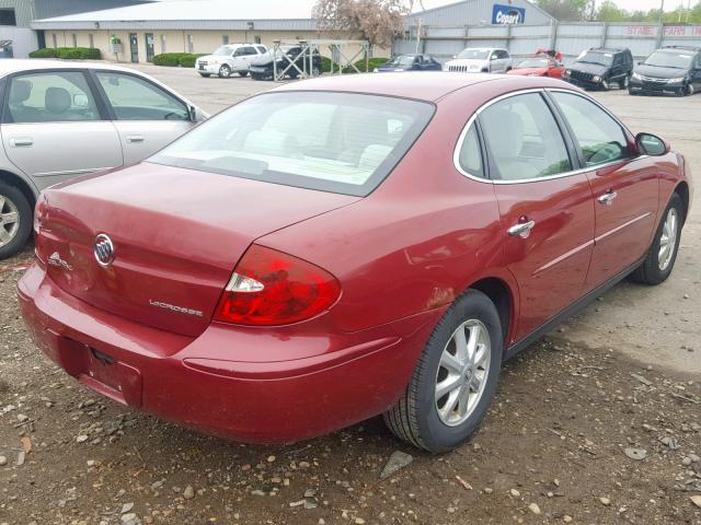 2G4WC562451193607 - 2005 BUICK LACROSSE C BURGUNDY photo 4