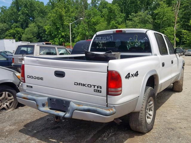 1D7HG48N84S632704 - 2004 DODGE DAKOTA QUA WHITE photo 4