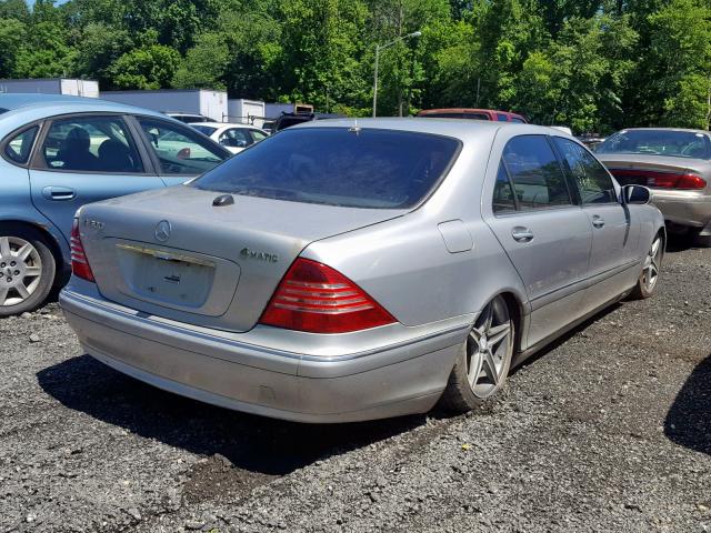 WDBNG84J34A430722 - 2004 MERCEDES-BENZ S 500 4MAT SILVER photo 4