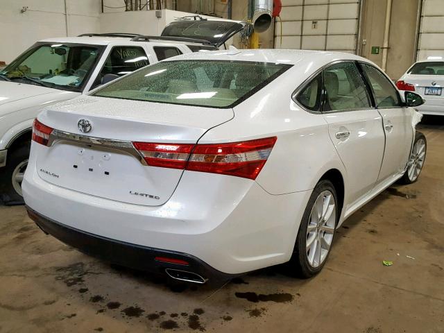 4T1BK1EB5DU063530 - 2013 TOYOTA AVALON BAS WHITE photo 4