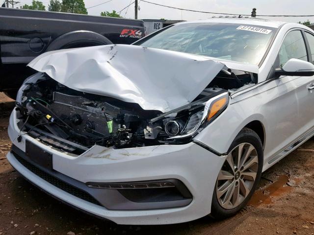 5NPE34AF5GH428182 - 2016 HYUNDAI SONATA SPO WHITE photo 9